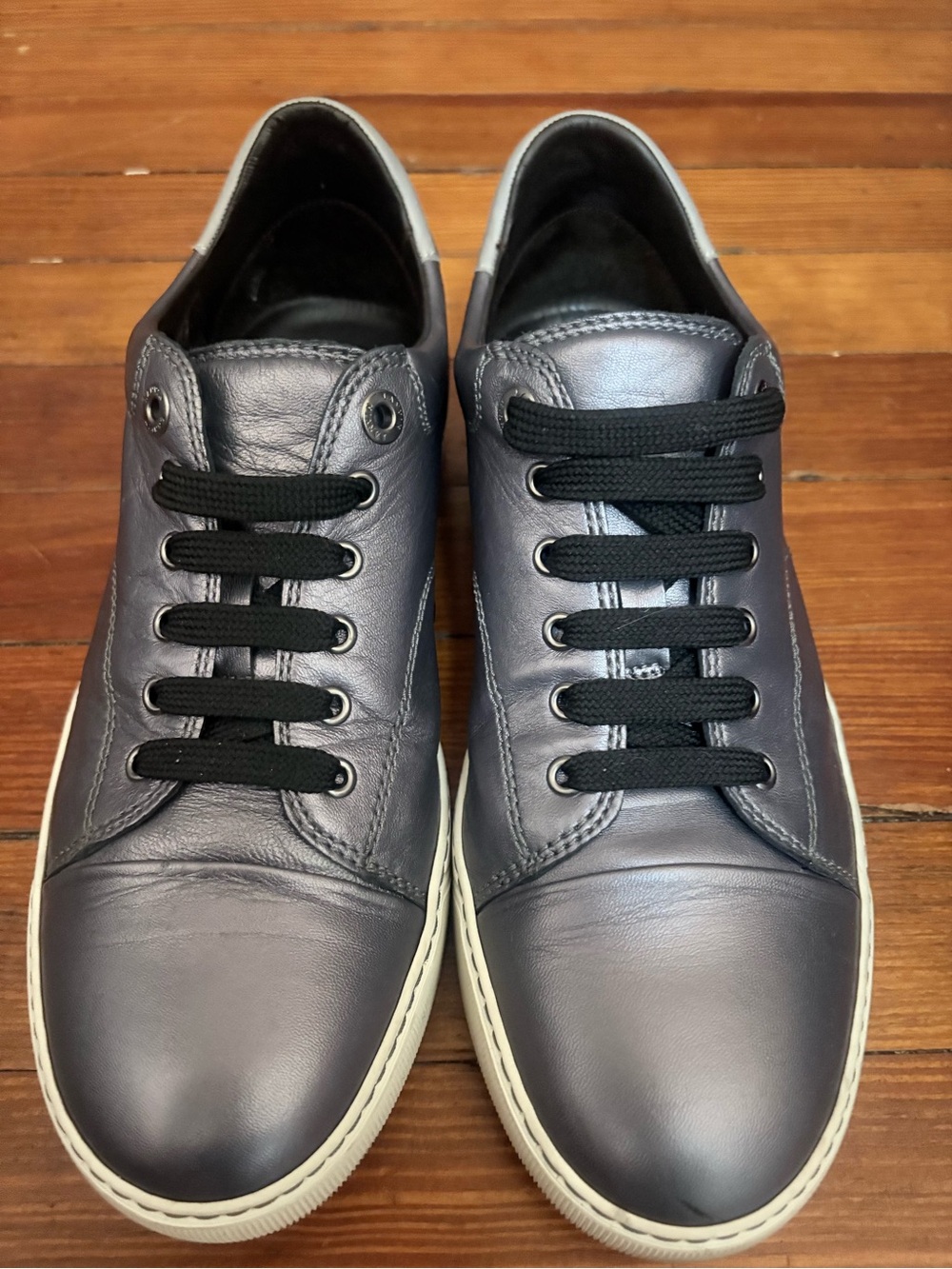 • Lanvin Black & Gray DBB1 Gradation Leather Sneakers •